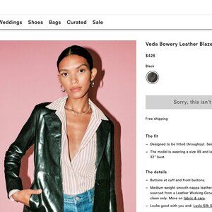 NWOT! Reformation x Bowery Leather Blazer - XS